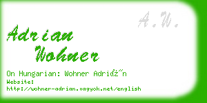 adrian wohner business card